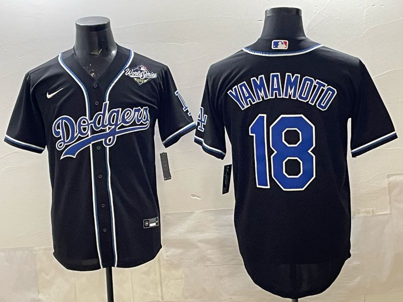 Men 2026 Nike Los Angeles Dodgers #18 Yamamoto Black Game MLB Jersey 032->los angeles dodgers->MLB Jersey